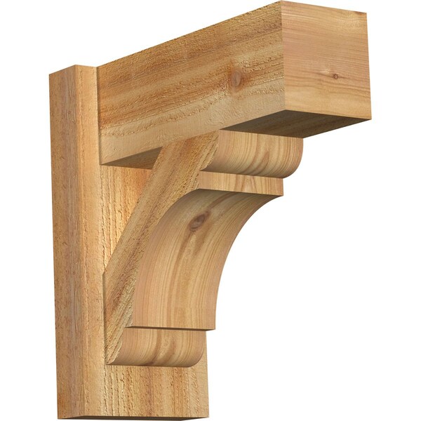 Ekena Millwork Olympic Block Rough Sawn Outlooker, Western Red Cedar, 6"W x 14"D x 14"H OUT06X14X14OLY05RWR - main